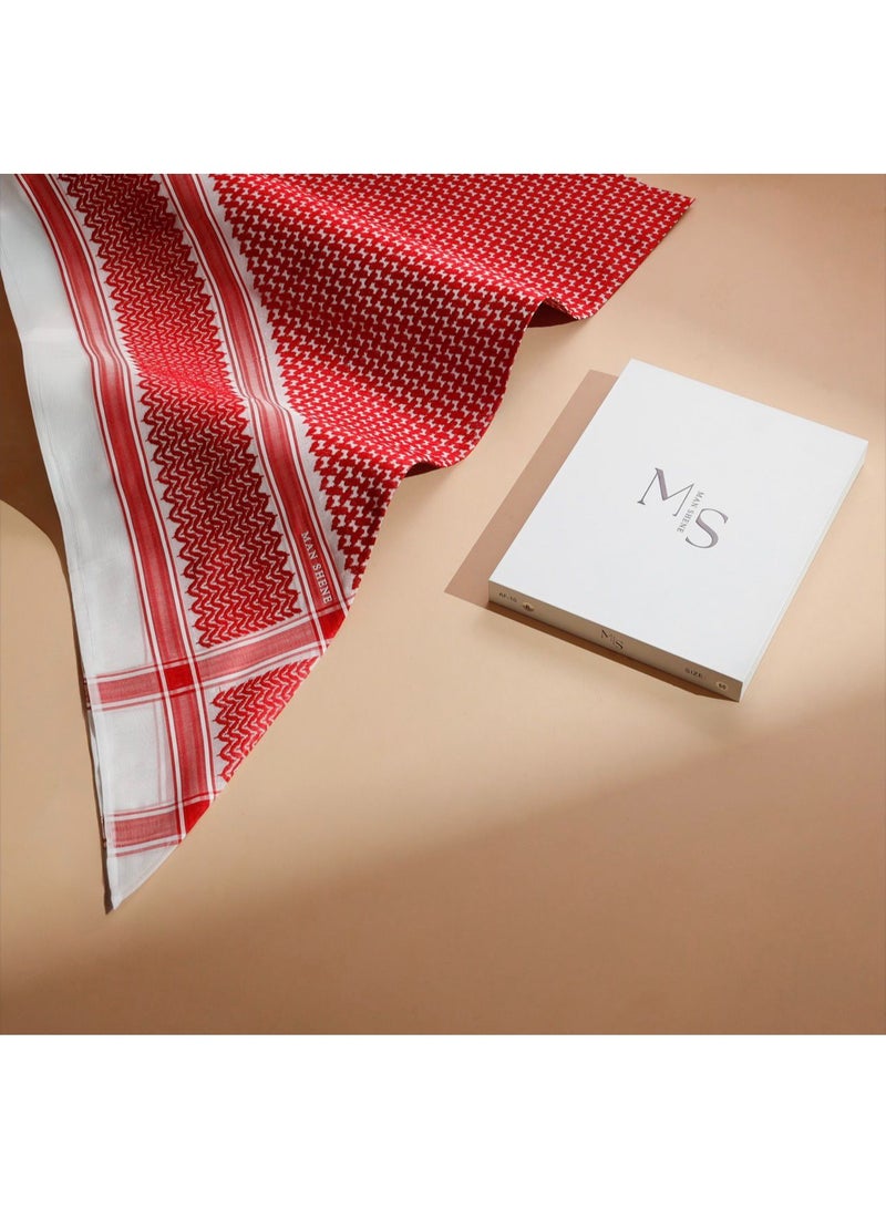 Man Shemagh, Shemagh, Red Gazelle Blood, 100% Cotton - Image 1